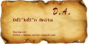 Dékán Anita névjegykártya